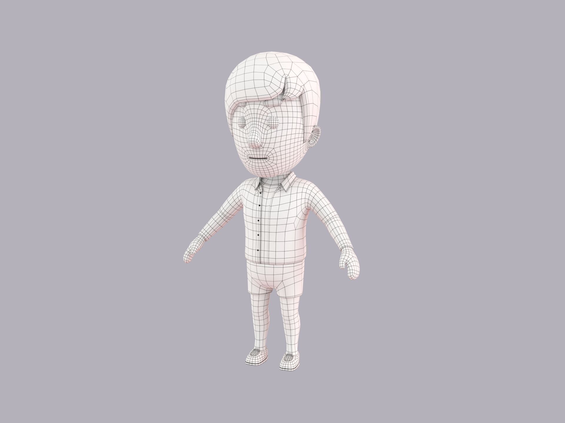 Cartoon Male Character Rigged 115 3D model_8