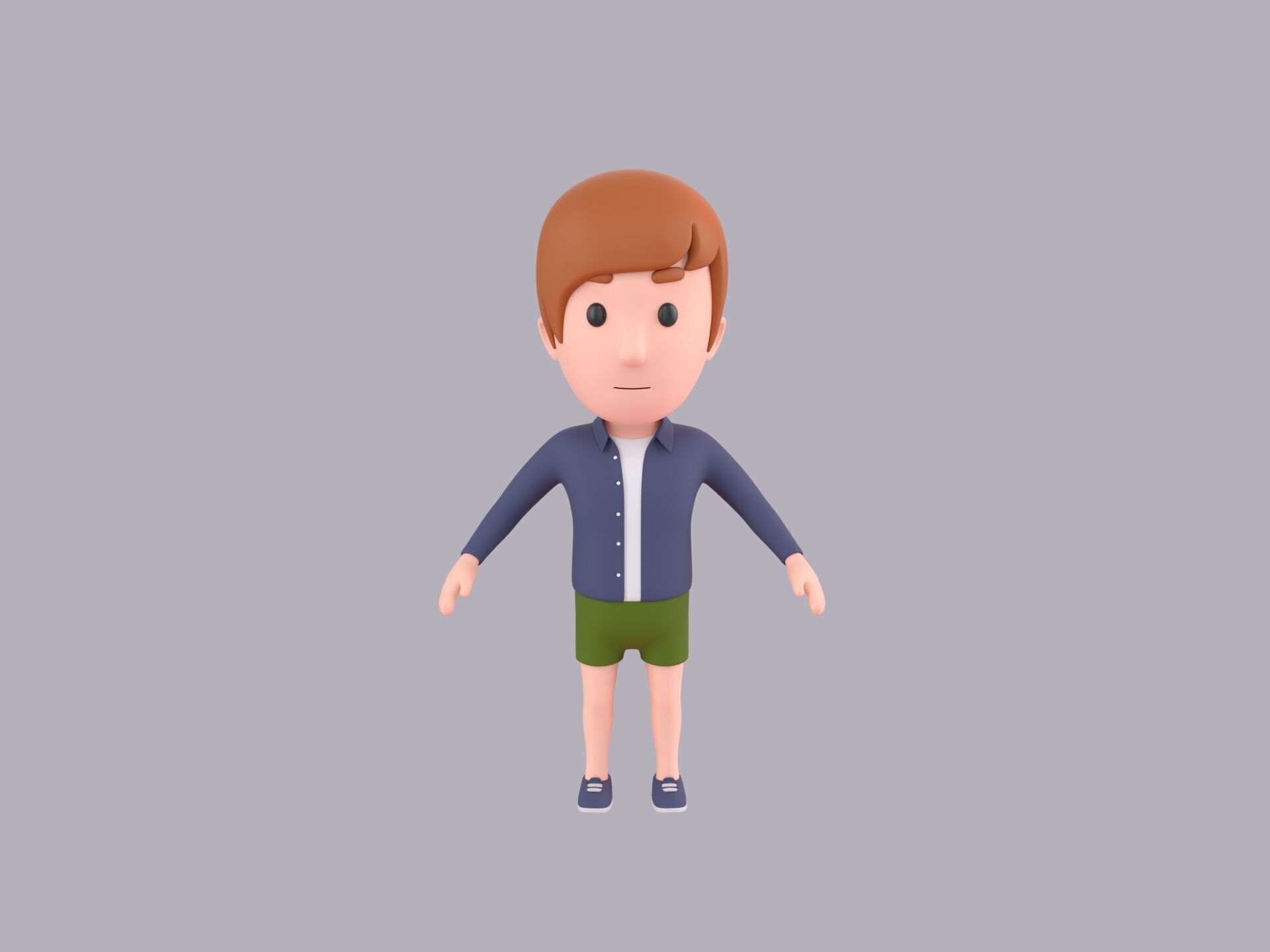Cartoon Male Character Rigged 115 3D model_2