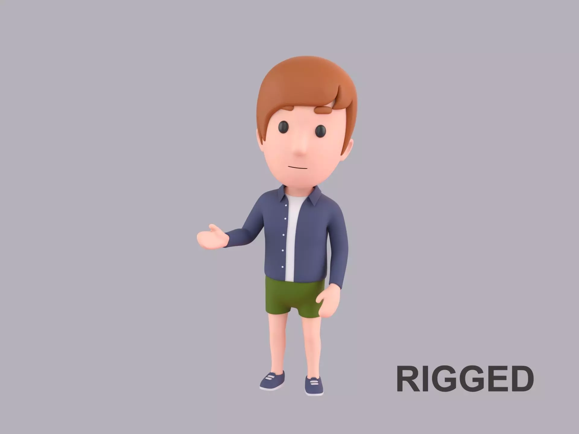 Cartoon Male Character Rigged 115 3D model_0
