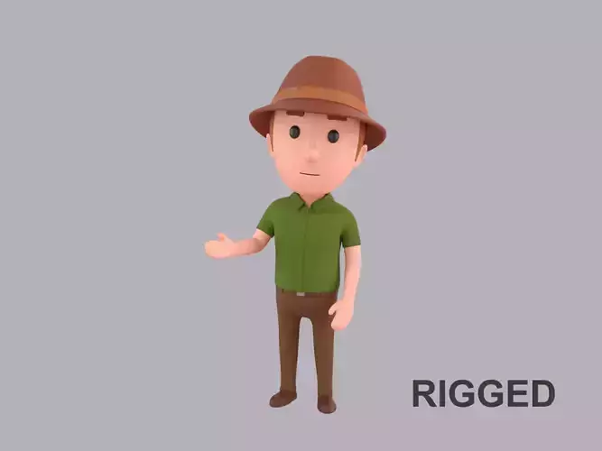 Cartoon Male Character Rigged 114