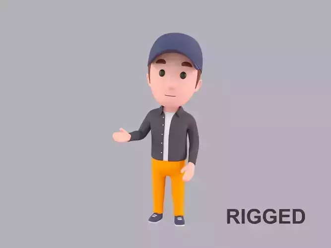 Cartoon Male Character Rigged 111