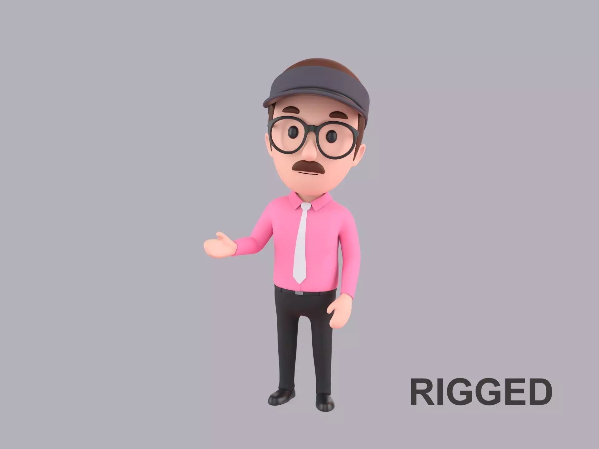 Cartoon Male Character Rigged 110 3D model_0