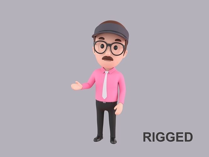 Cartoon Male Character Rigged 110 3D model