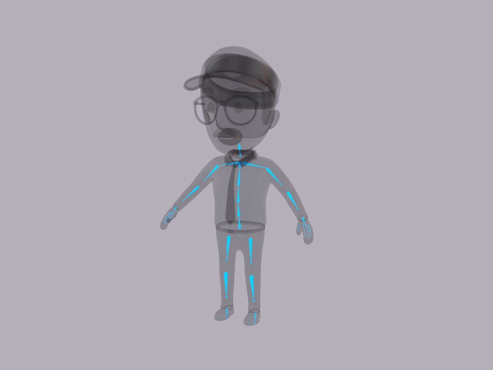 Cartoon Male Character Rigged 110 3D model_10