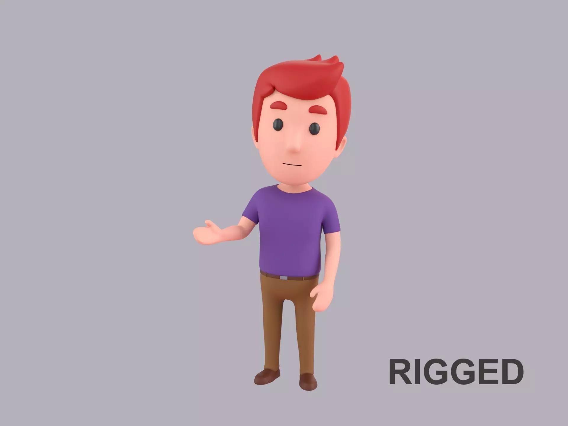 Cartoon Male Character Rigged 108 3D model_0