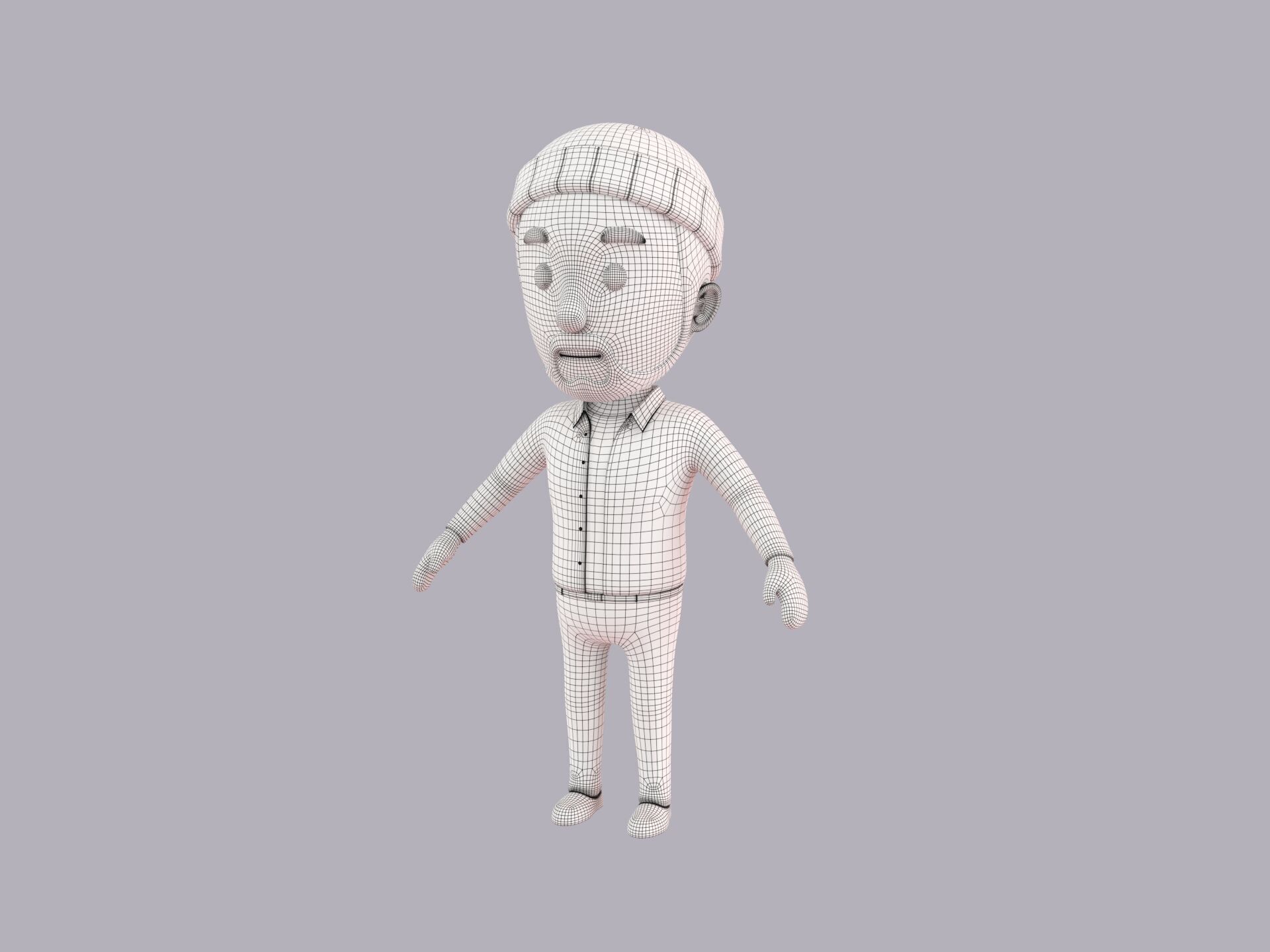 Cartoon Male Character Rigged 107 3D model_9