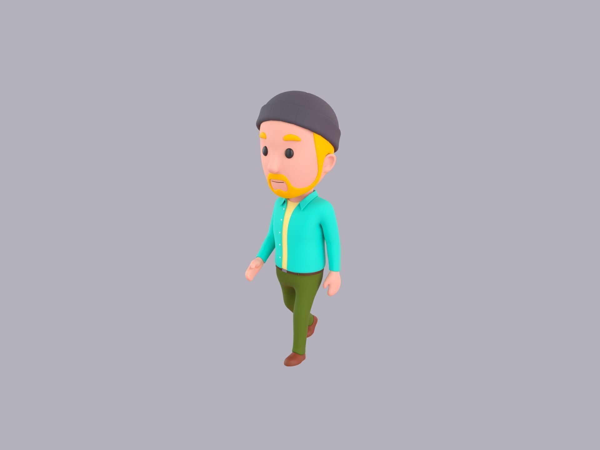 Cartoon Male Character Rigged 107 3D model_1