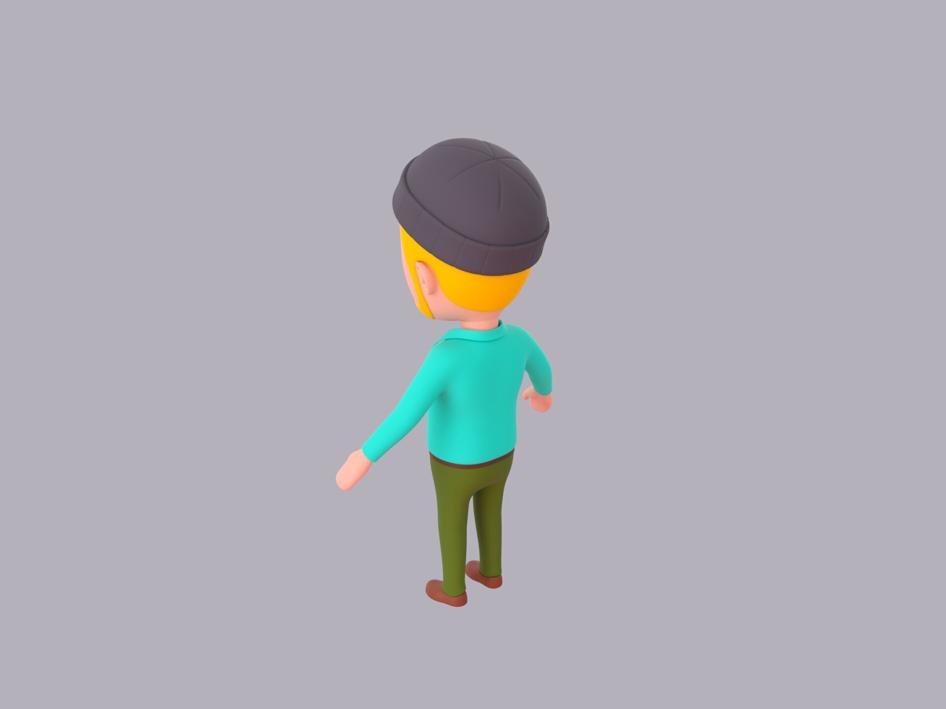 Cartoon Male Character Rigged 107 3D model_4