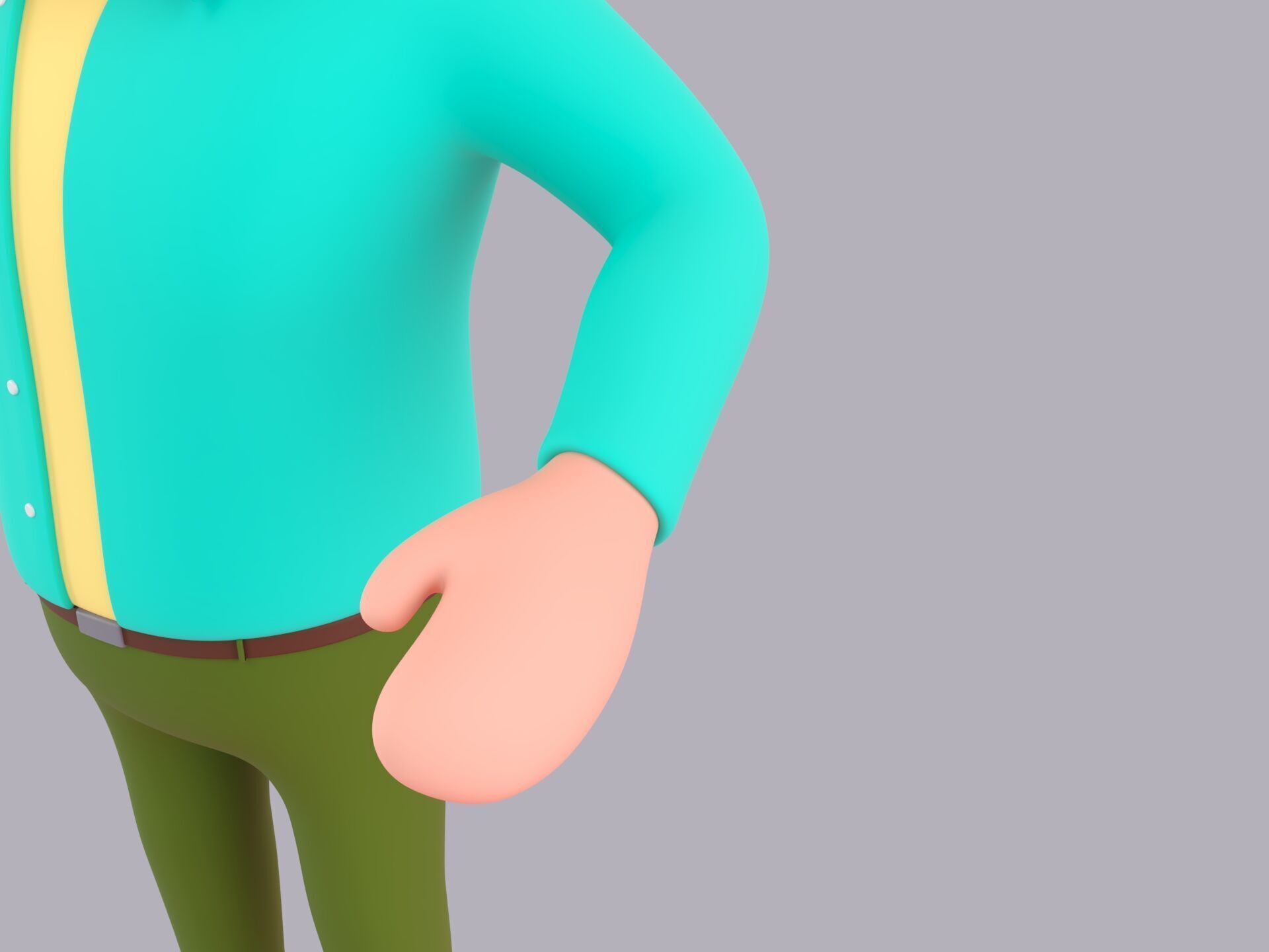 Cartoon Male Character Rigged 107 3D model_6