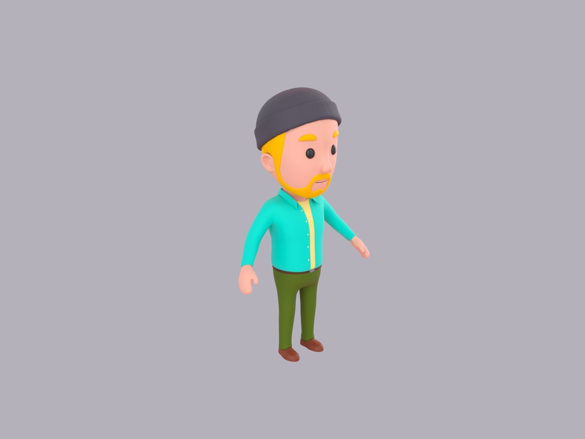 Cartoon Male Character Rigged 107 3D model_3