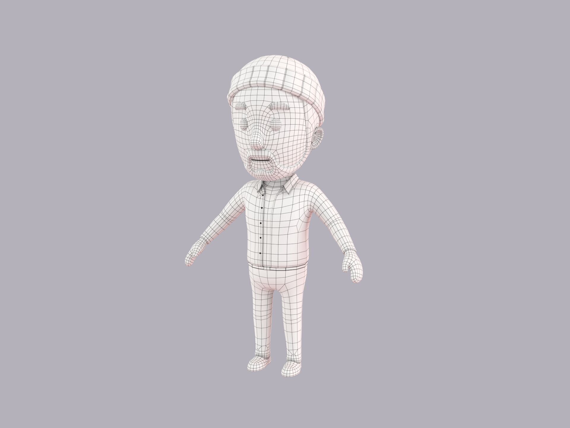 Cartoon Male Character Rigged 107 3D model_8