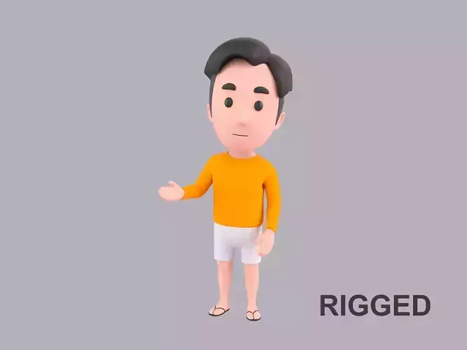 Cartoon Male Character Rigged 105
