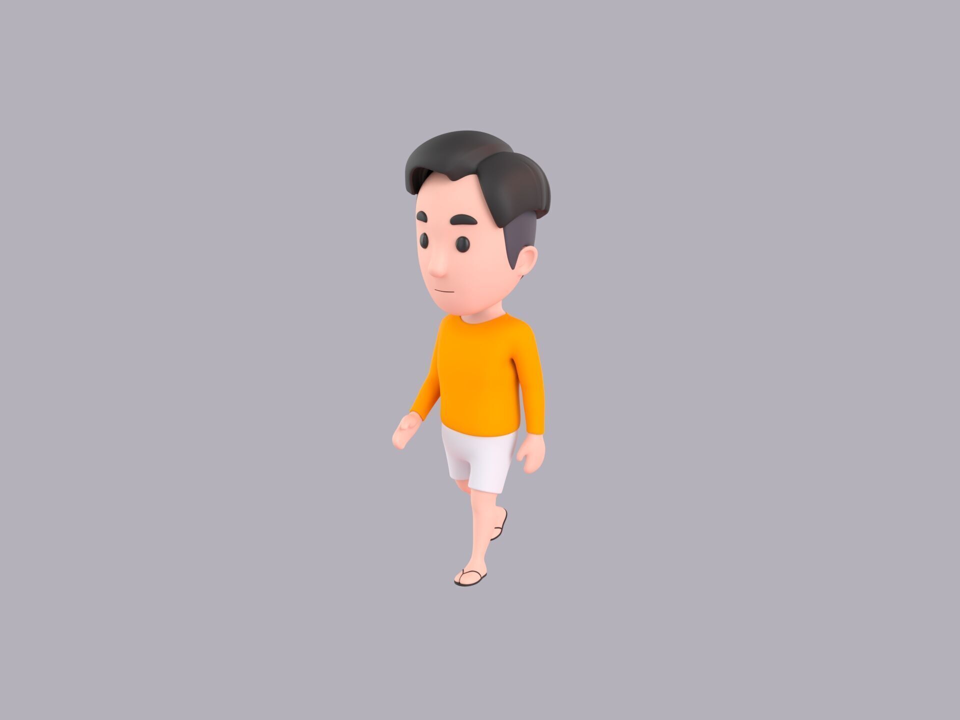 Cartoon Male Character Rigged 105 3D model_1