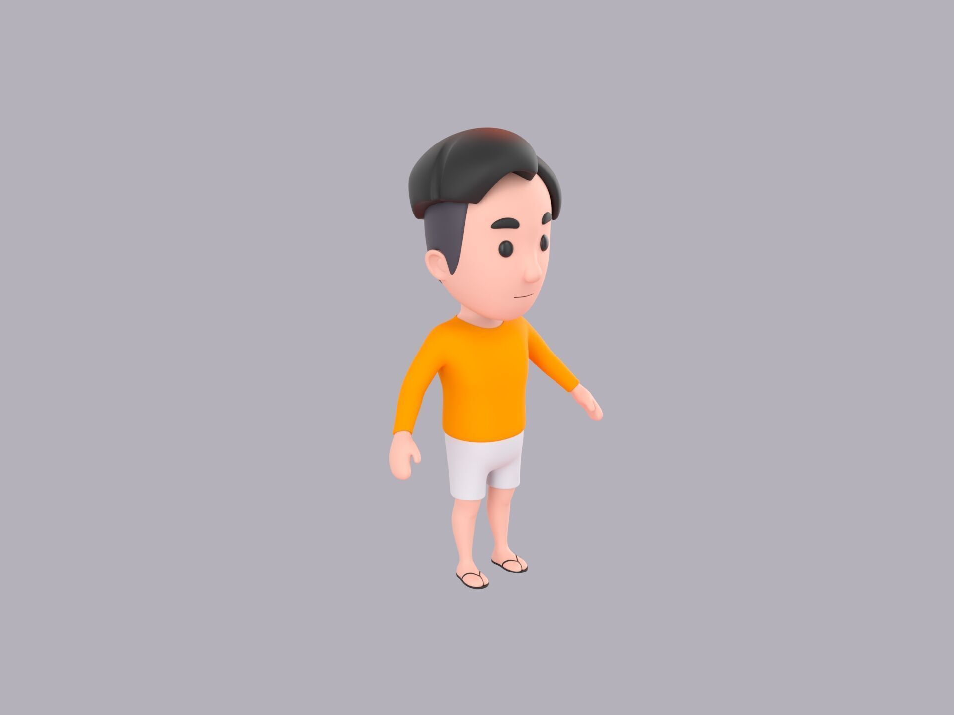 Cartoon Male Character Rigged 105 3D model_3