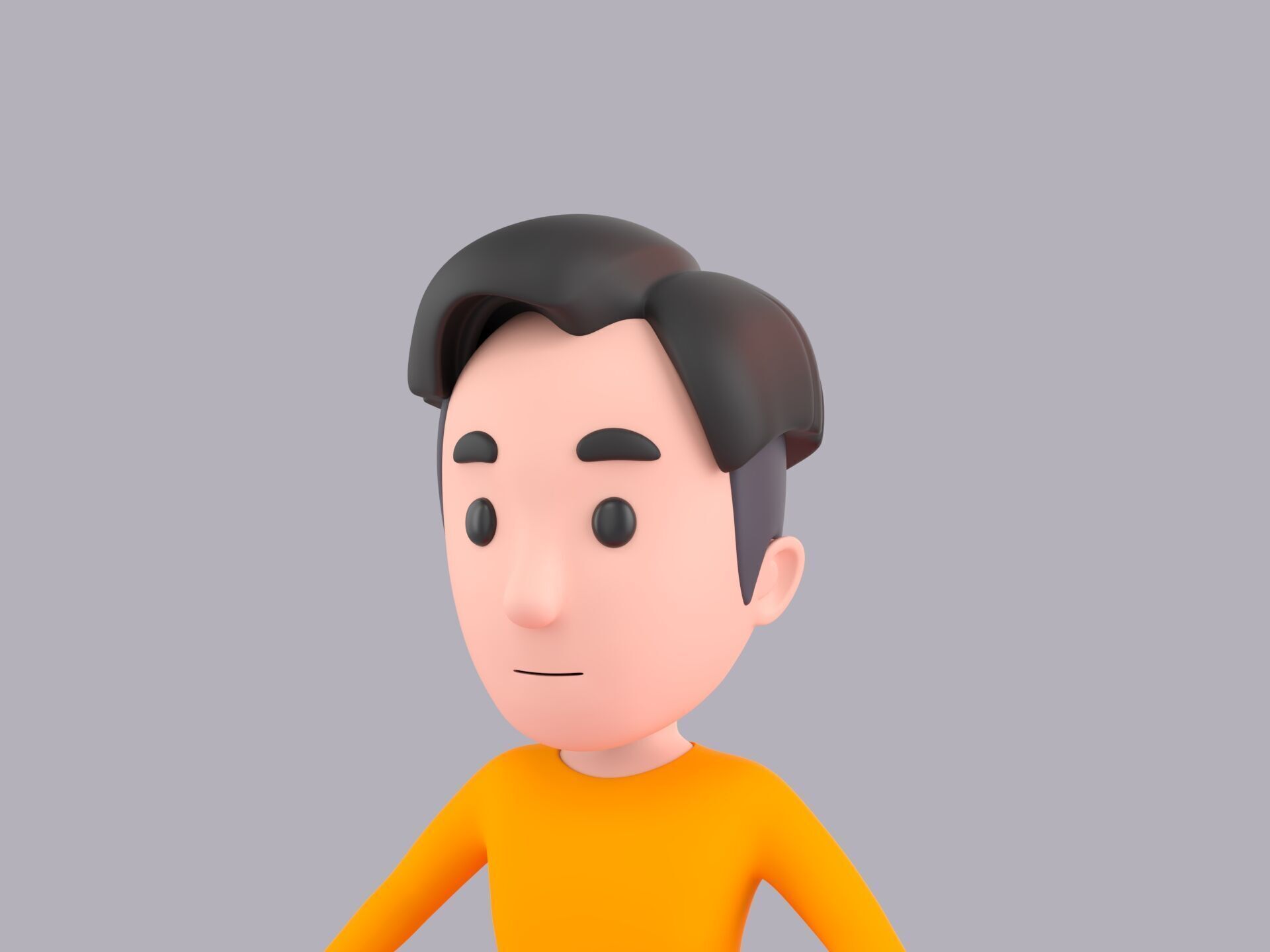Cartoon Male Character Rigged 105 3D model_5