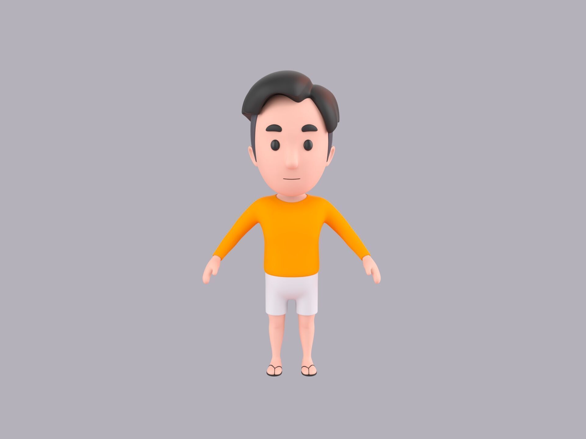 Cartoon Male Character Rigged 105 3D model_2
