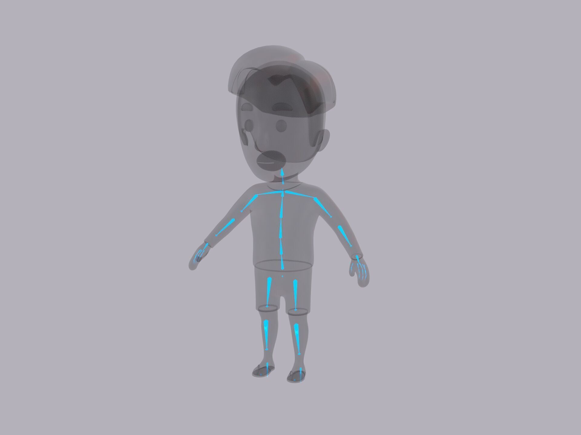 Cartoon Male Character Rigged 105 3D model_10