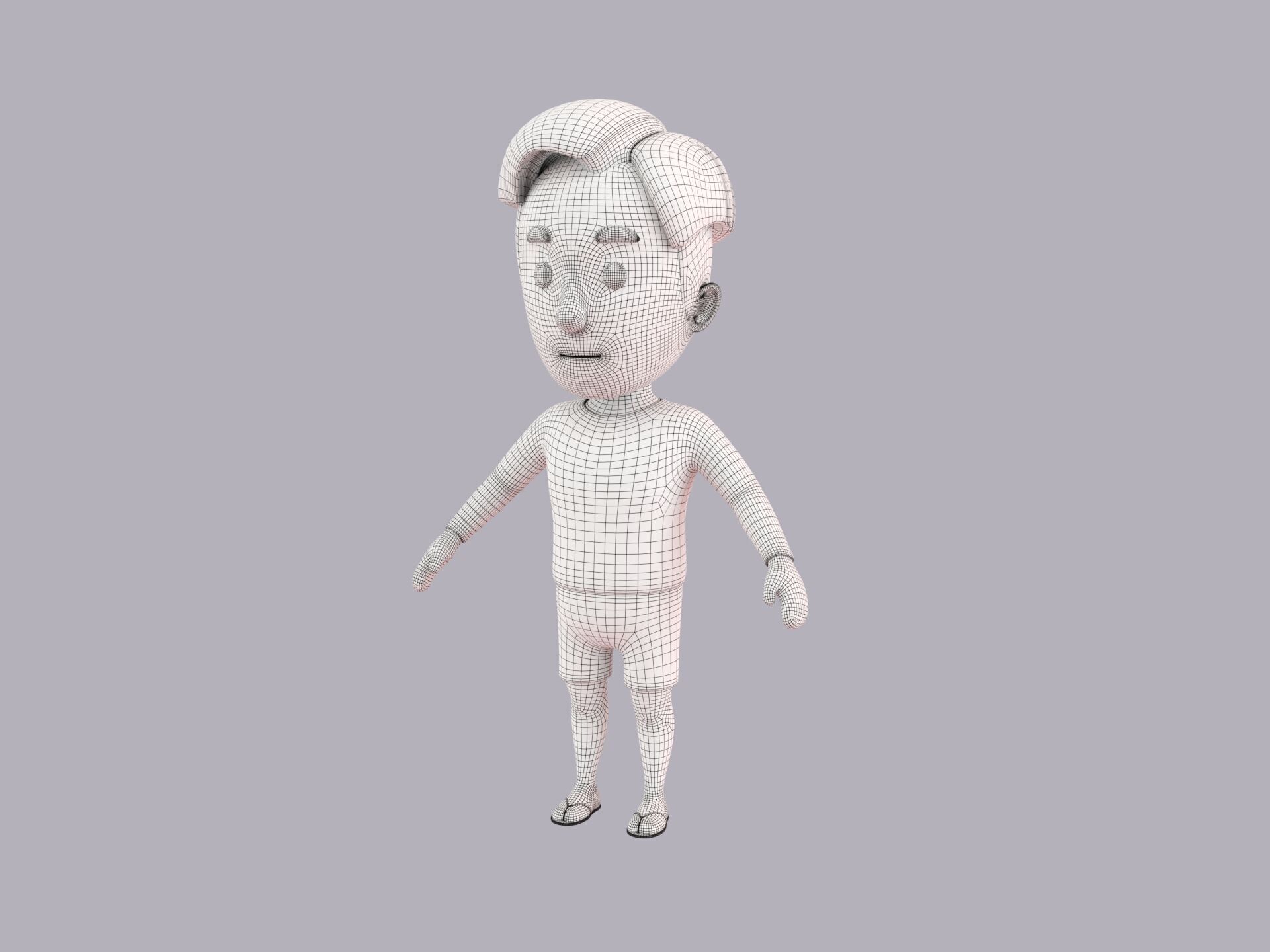 Cartoon Male Character Rigged 105 3D model_9