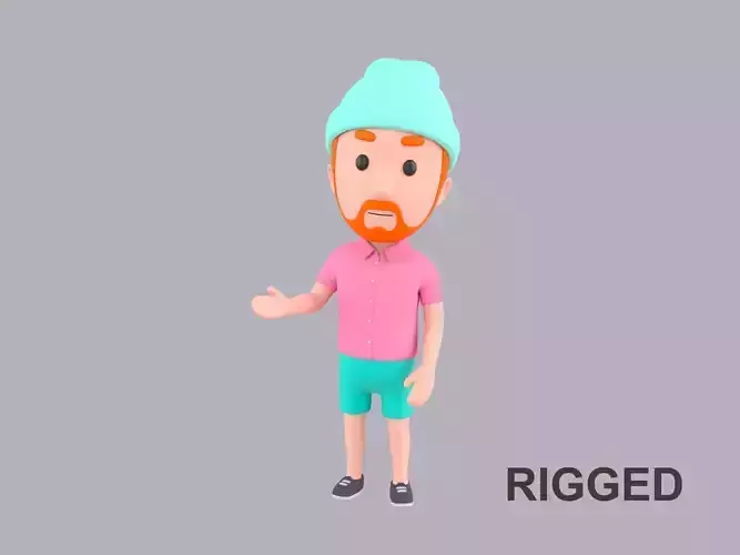 Cartoon Male Character Rigged 104