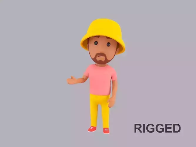 Cartoon Male Character Rigged 103 3D model