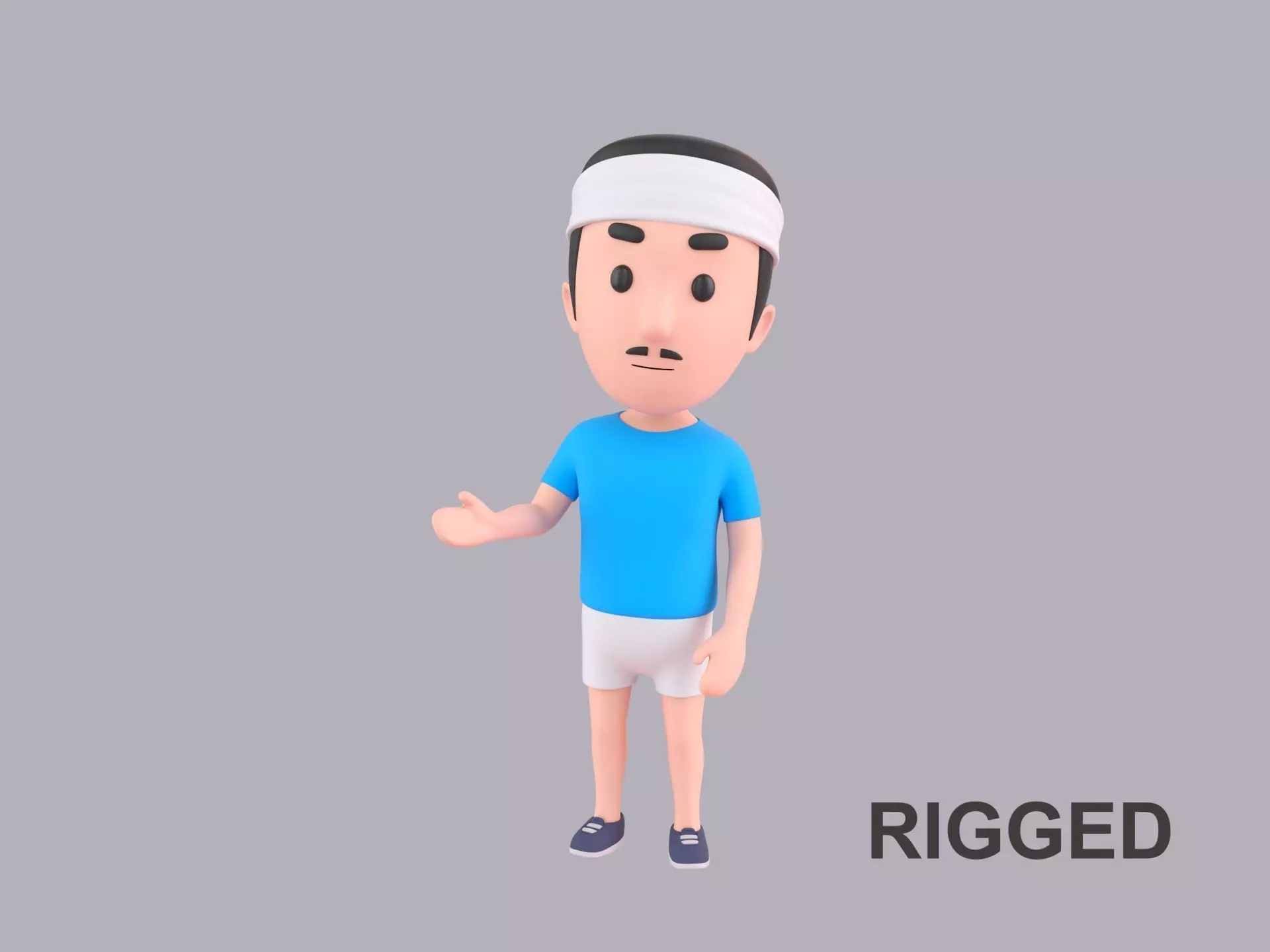Cartoon Male Character Rigged 102 3D model_0