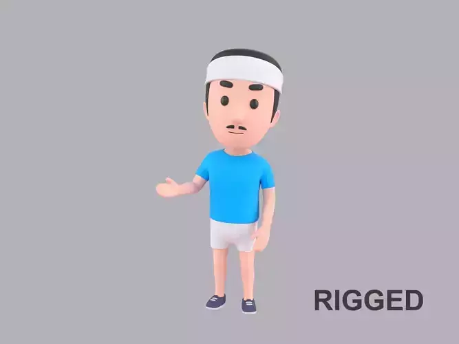 Cartoon Male Character Rigged 102 3D model