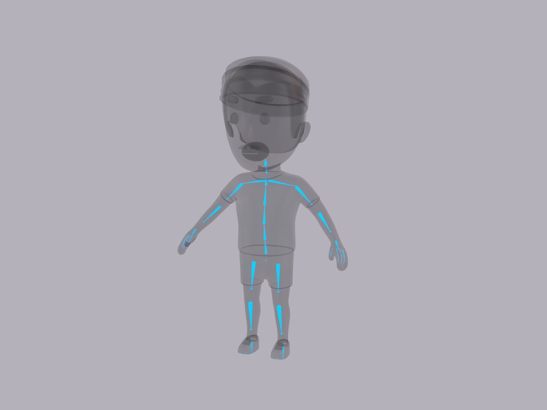 Cartoon Male Character Rigged 102 3D model_10