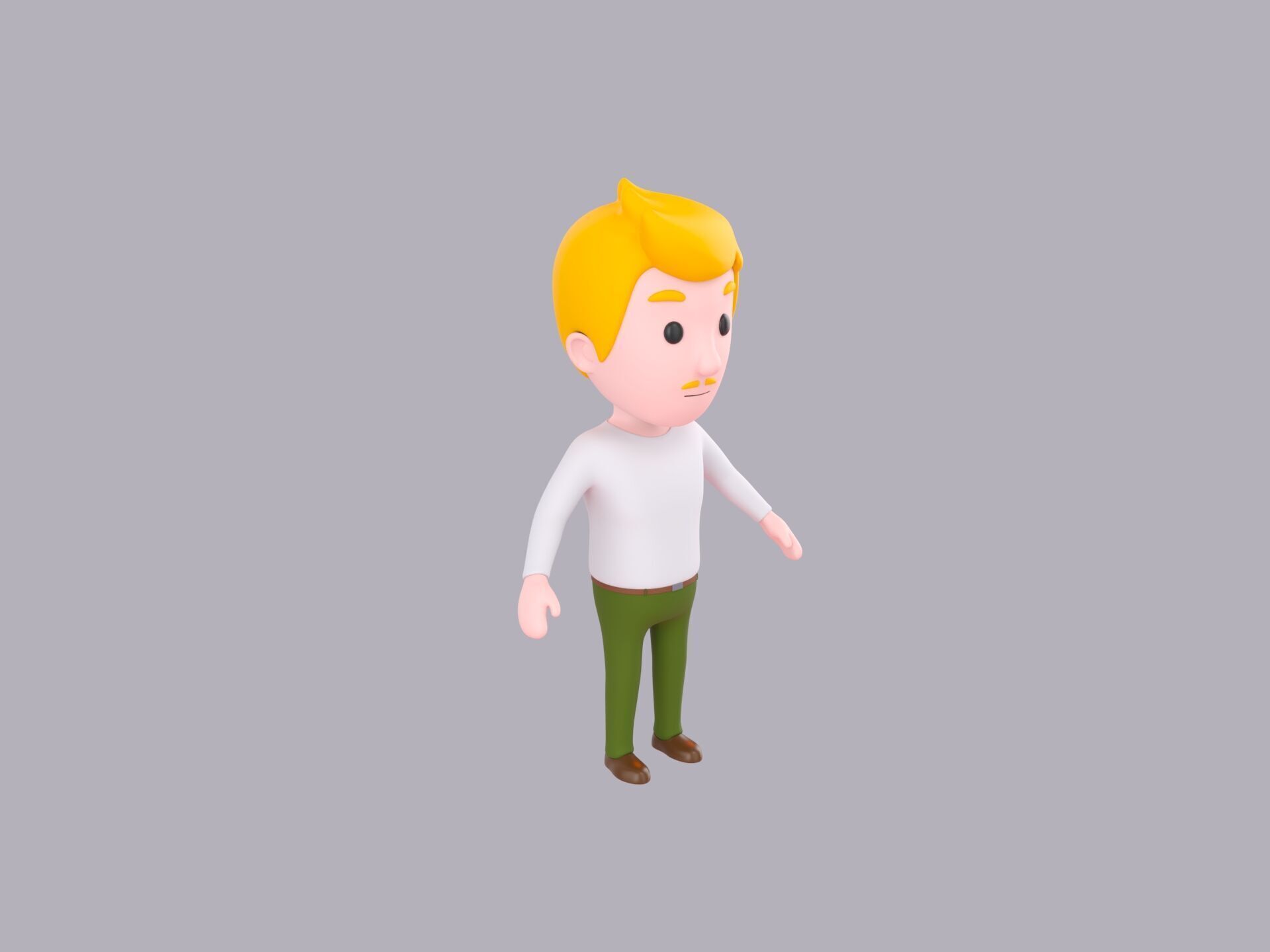 Cartoon Male Character Rigged 099 3D model_3