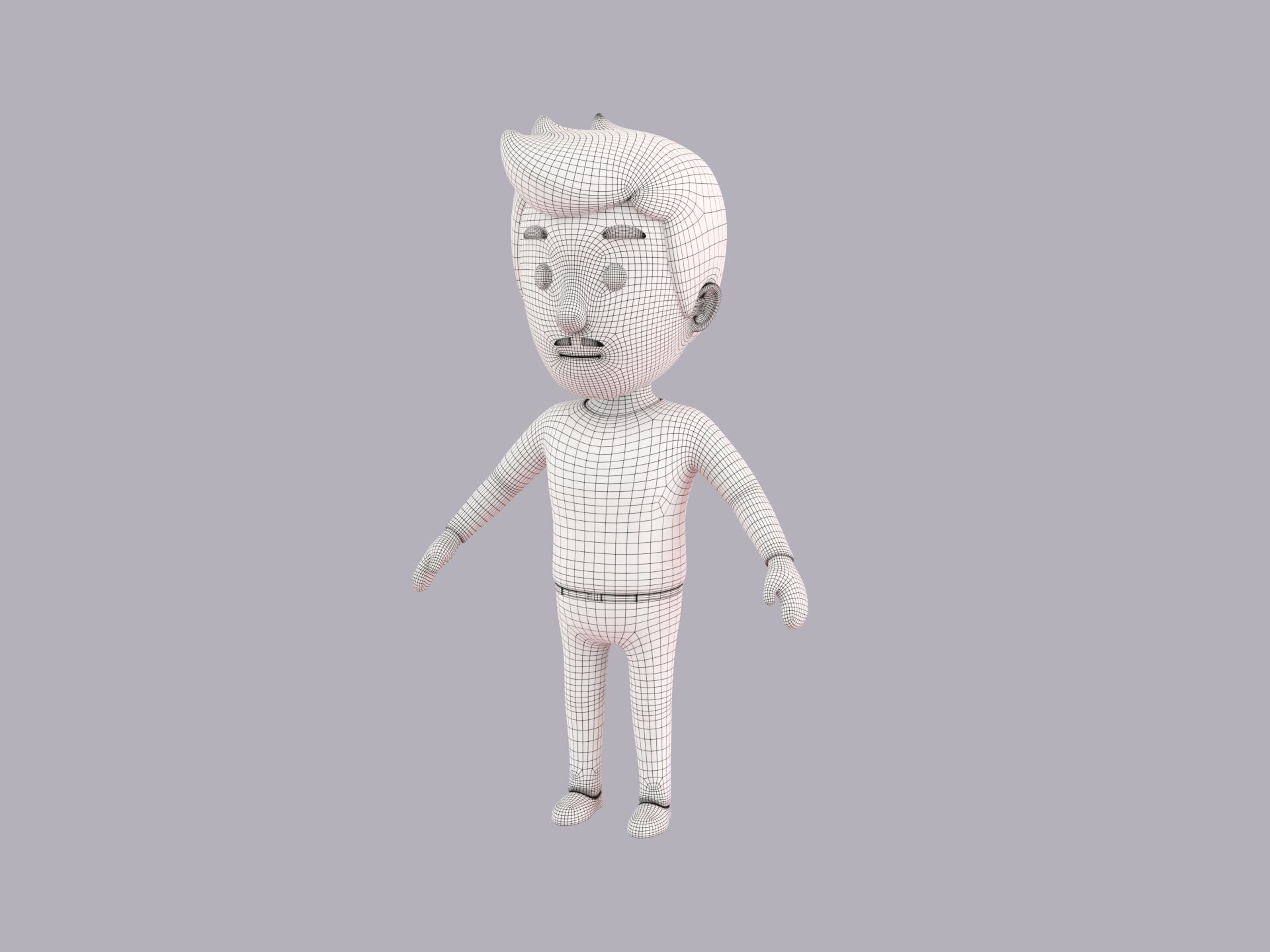 Cartoon Male Character Rigged 099 3D model_9