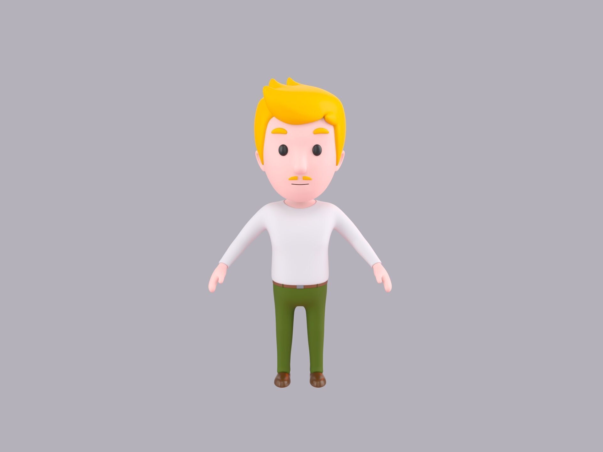 Cartoon Male Character Rigged 099 3D model_2