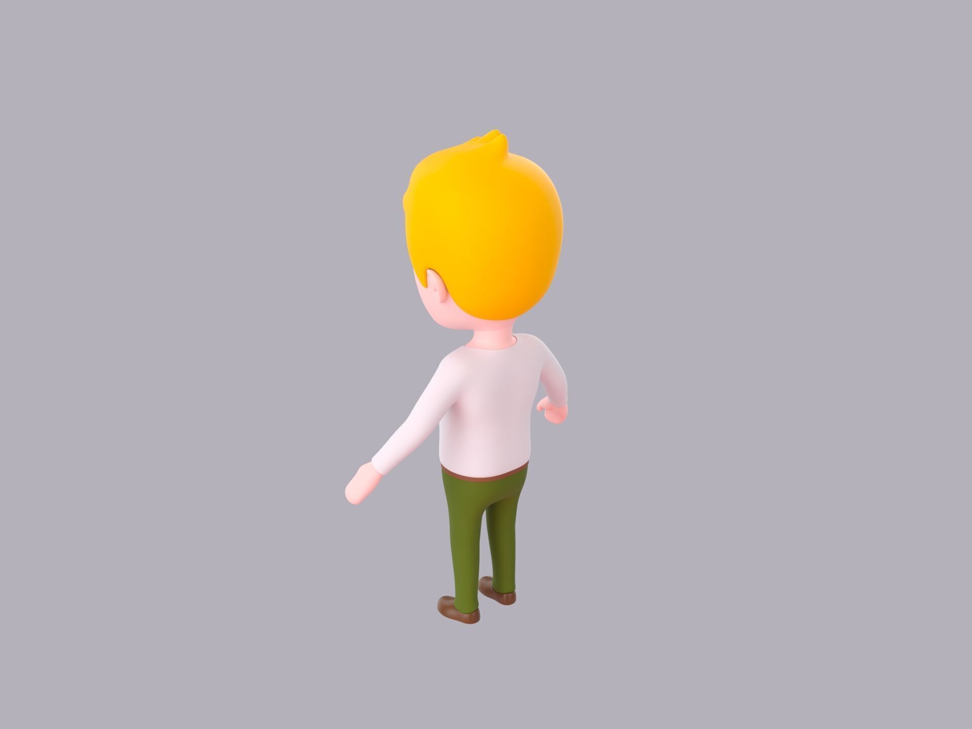 Cartoon Male Character Rigged 099 3D model_4