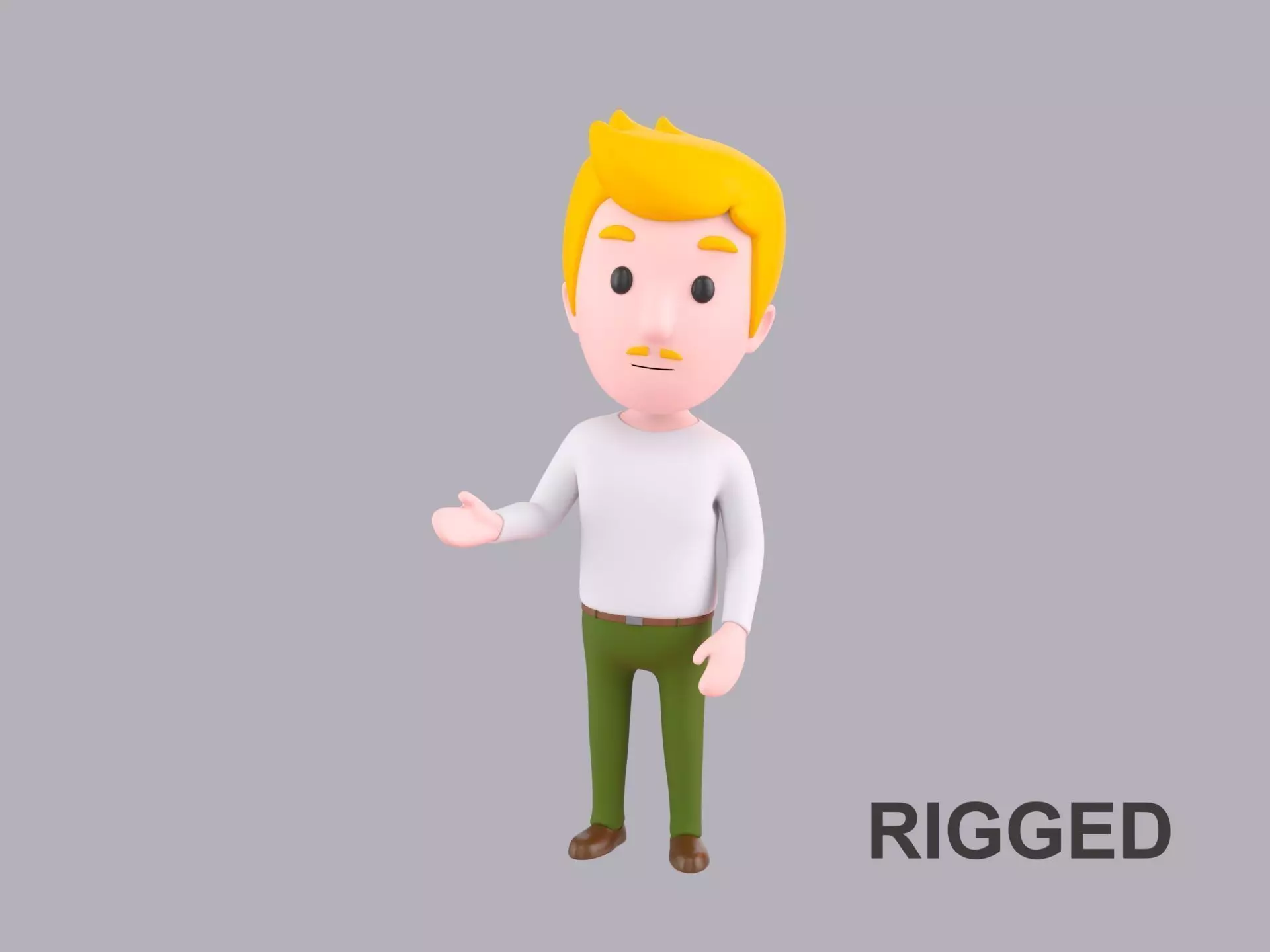 Cartoon Male Character Rigged 099 3D model_0