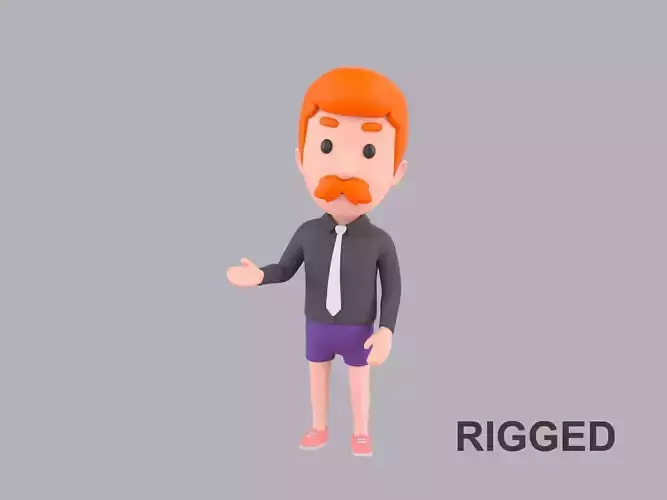 Cartoon Male Character Rigged 098