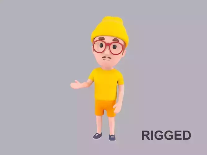 Cartoon Male Character Rigged 096