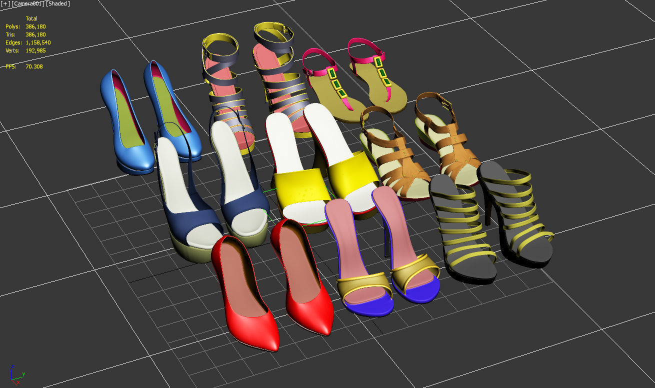 female shoes 3D model_4