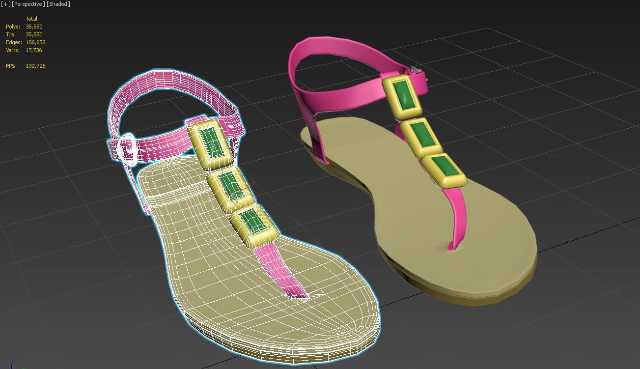 female shoes 3D model_7