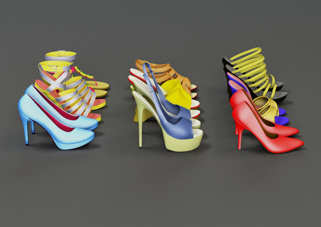 female shoes 3D model_2
