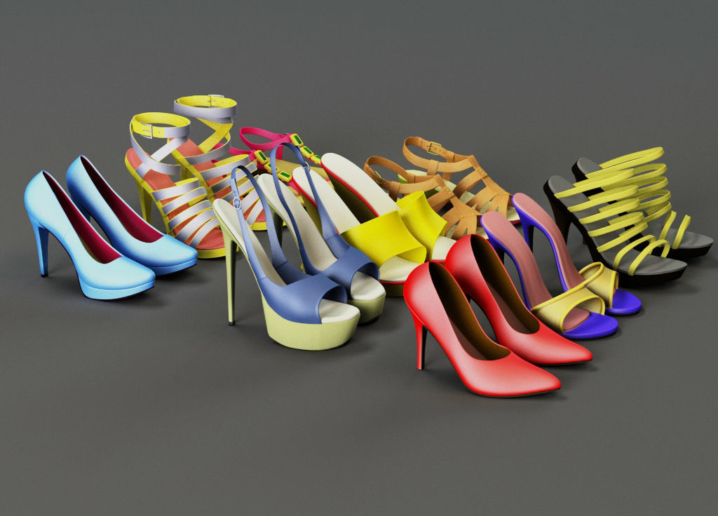 female shoes 3D model_1