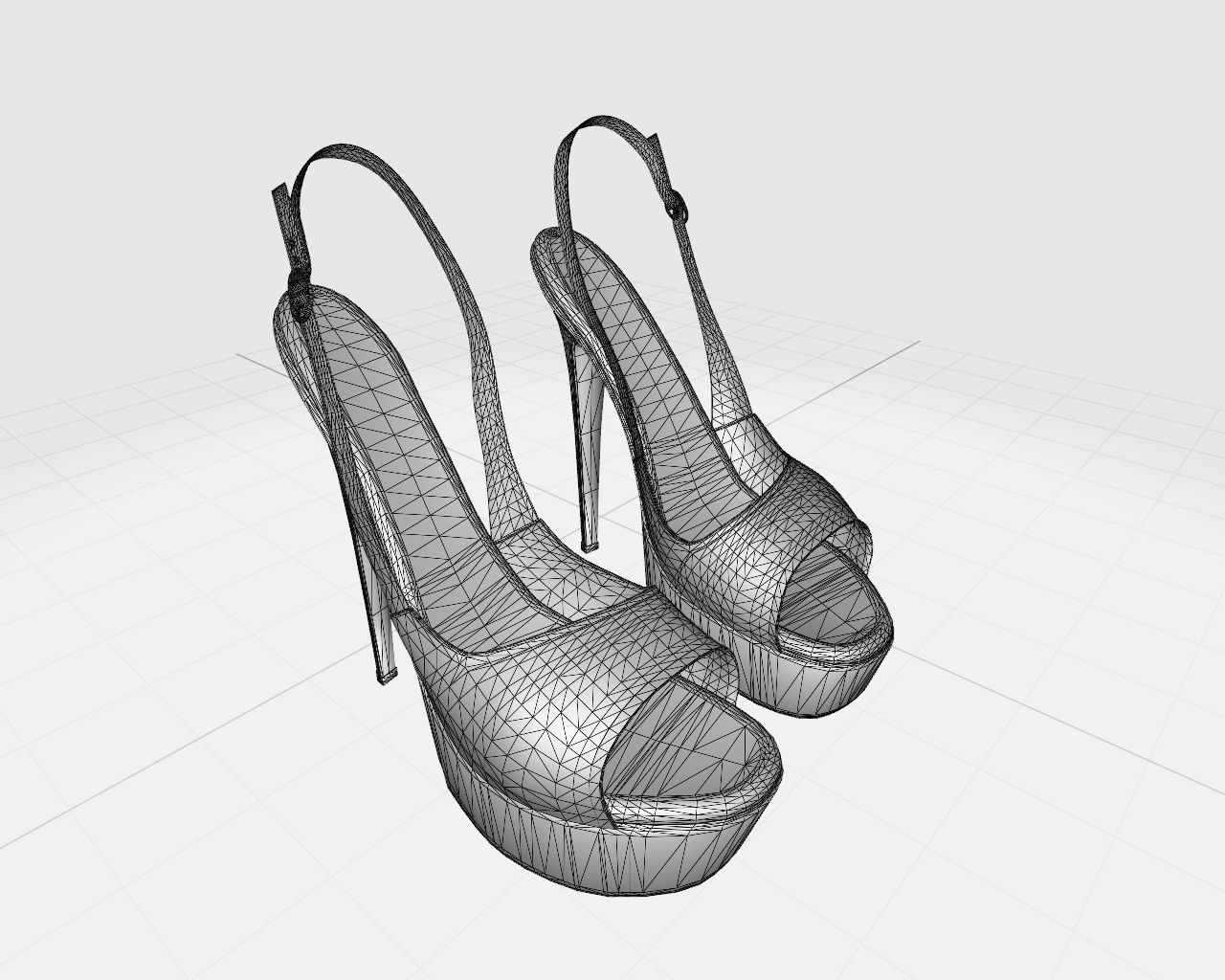female shoes 3D model_10