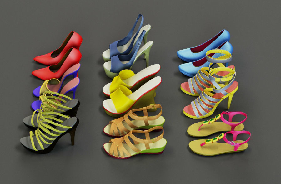 female shoes 3D model_5