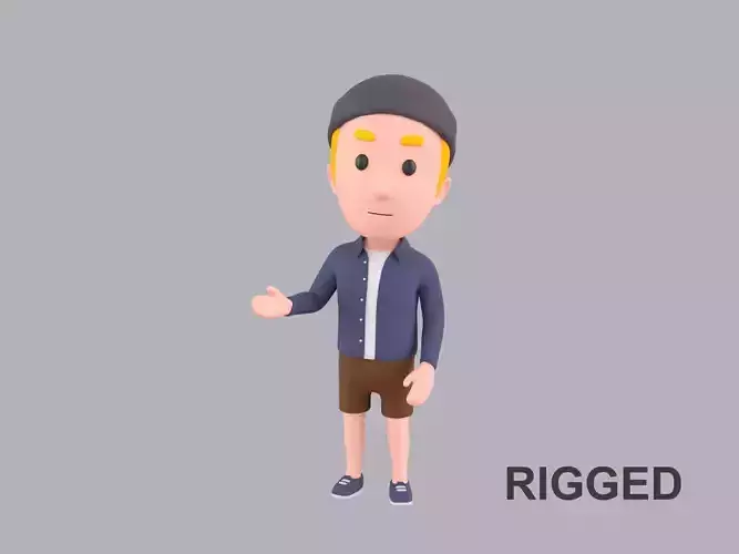 Cartoon Male Character Rigged 093