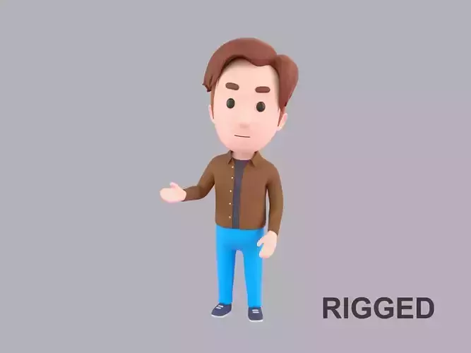 Cartoon Male Character Rigged 092