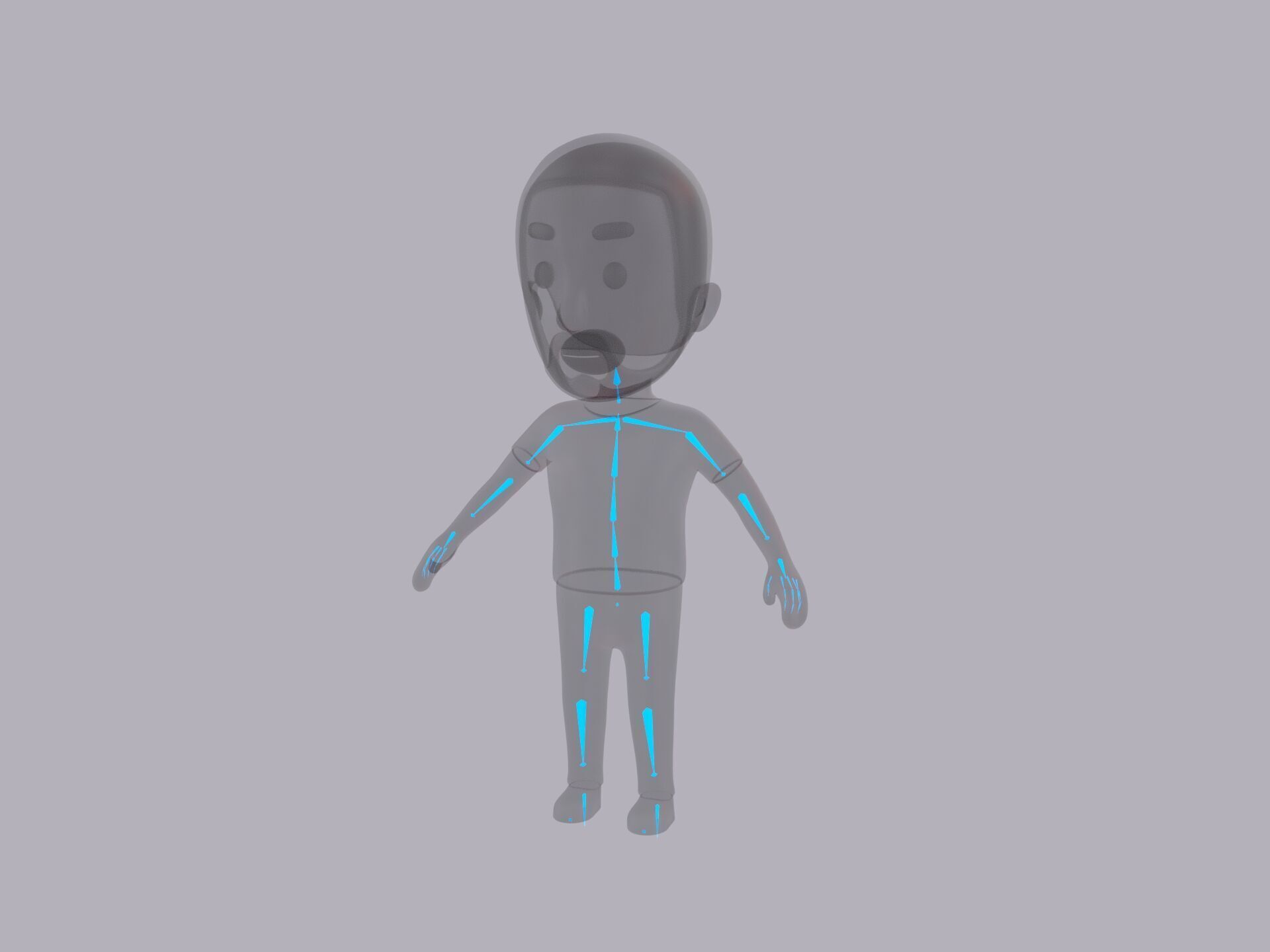 Cartoon Male Character Rigged 091 3D model_10