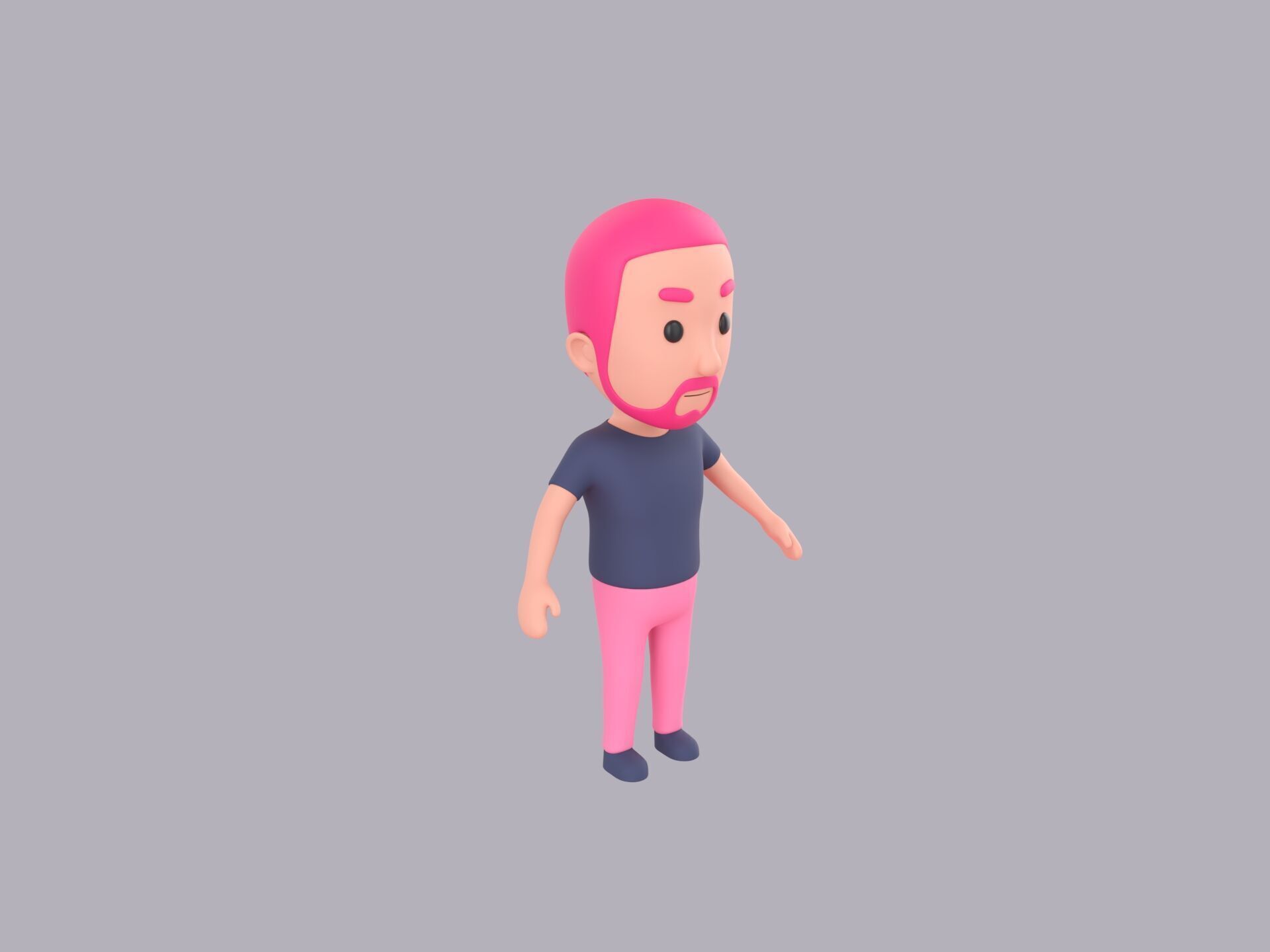 Cartoon Male Character Rigged 091 3D model_3
