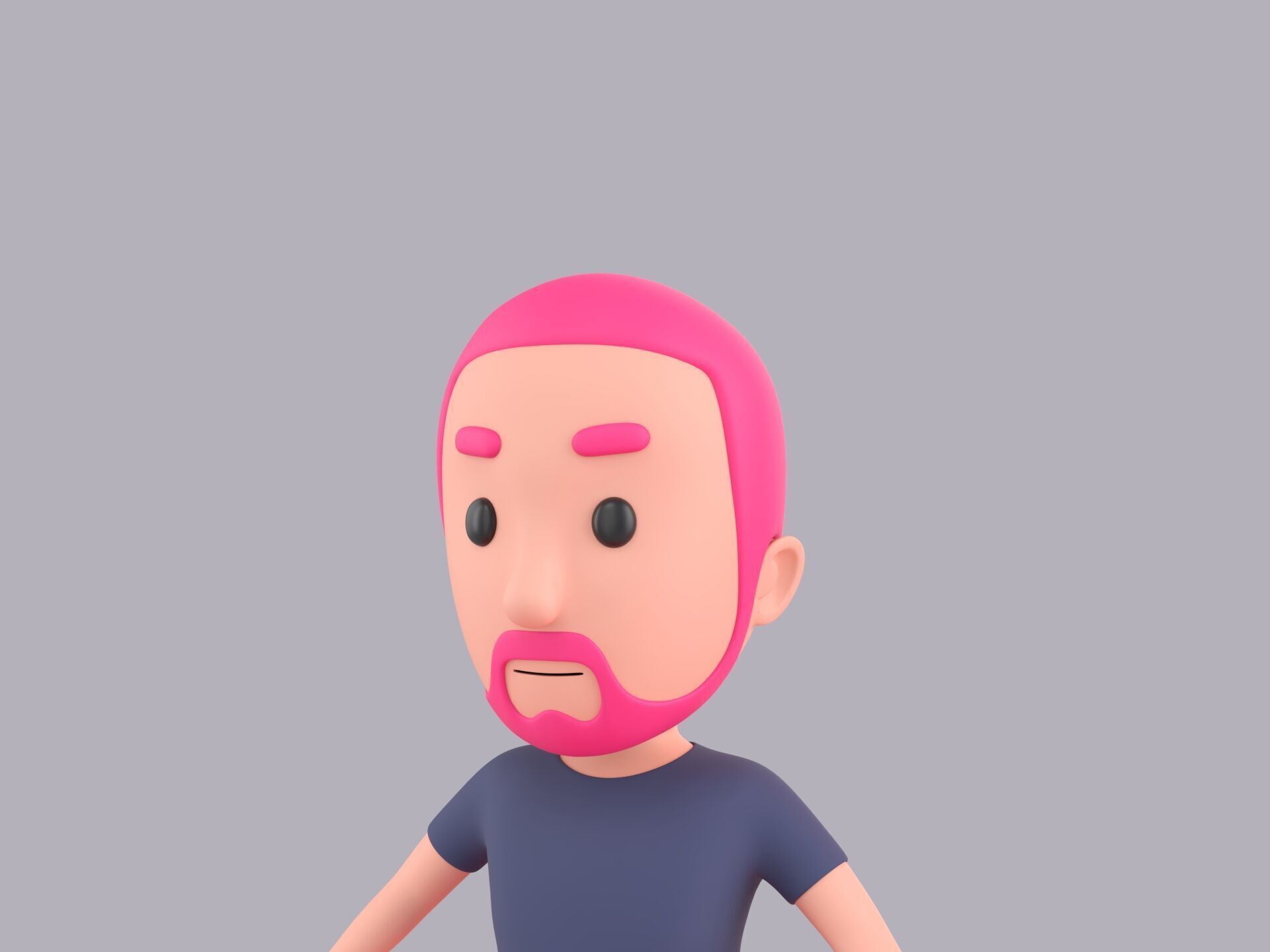 Cartoon Male Character Rigged 091 3D model_5