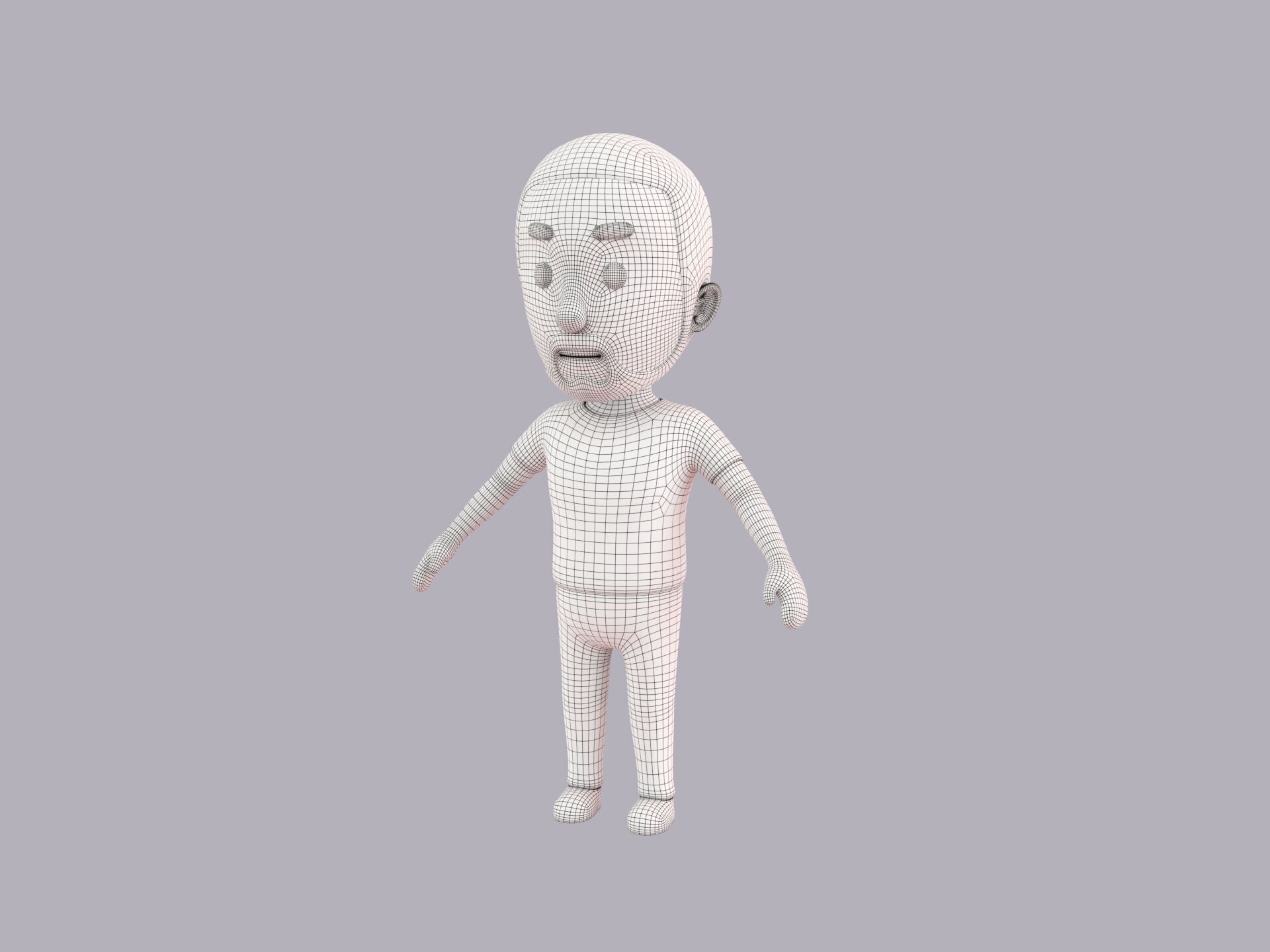Cartoon Male Character Rigged 091 3D model_9