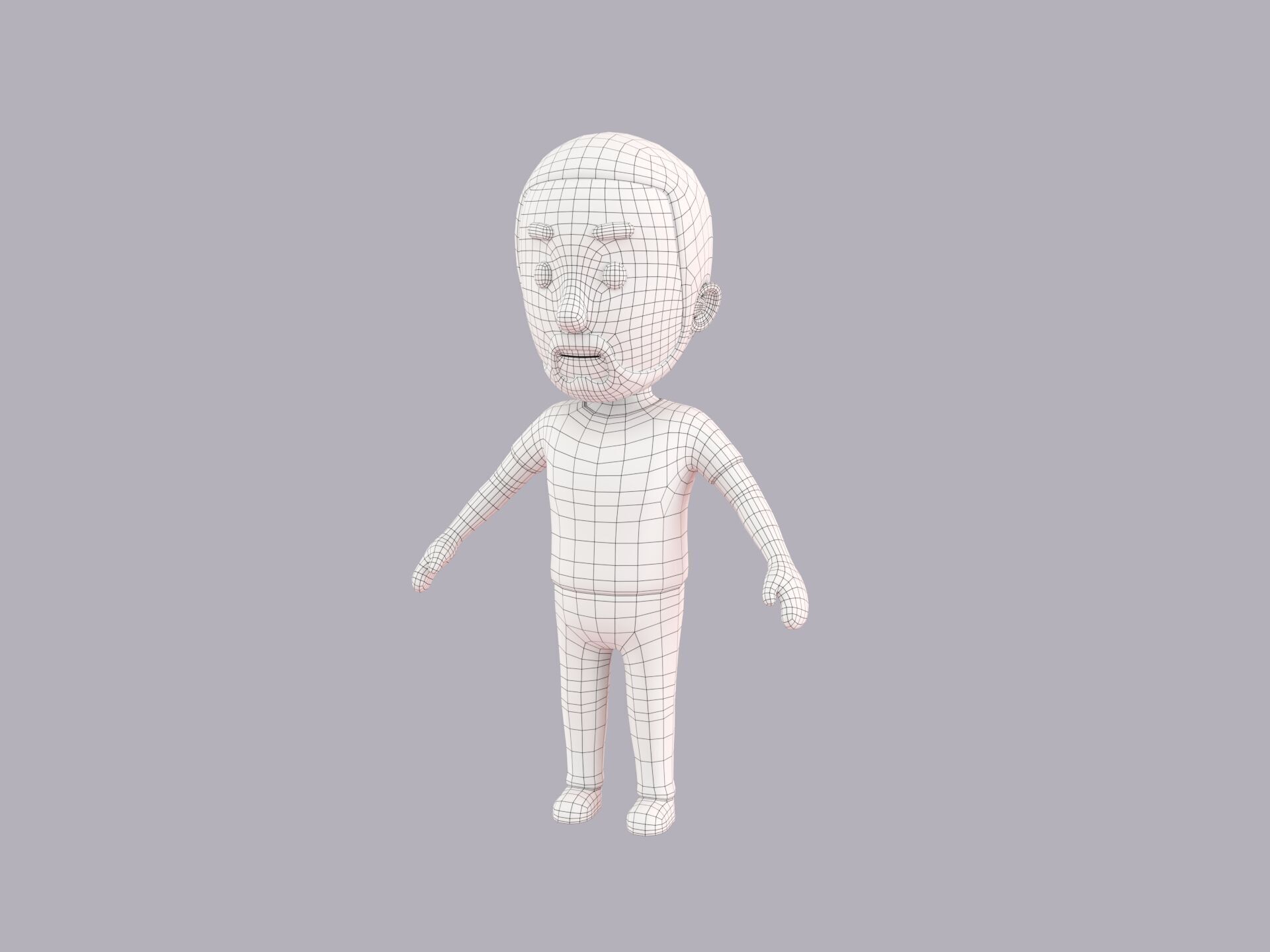 Cartoon Male Character Rigged 091 3D model_8