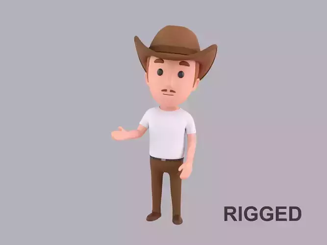 Cartoon Male Character Rigged 089 3D model
