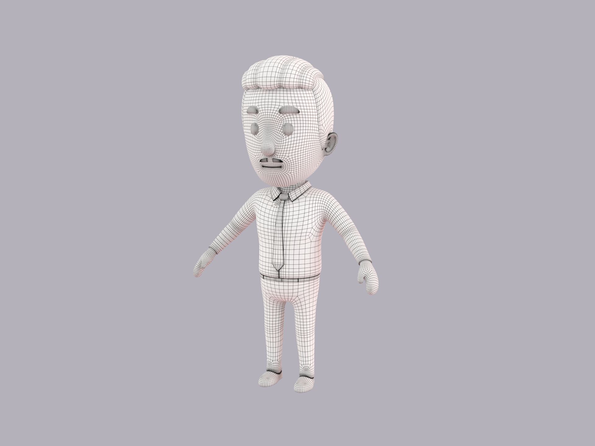 Cartoon Male Character Rigged 087 3D model_9