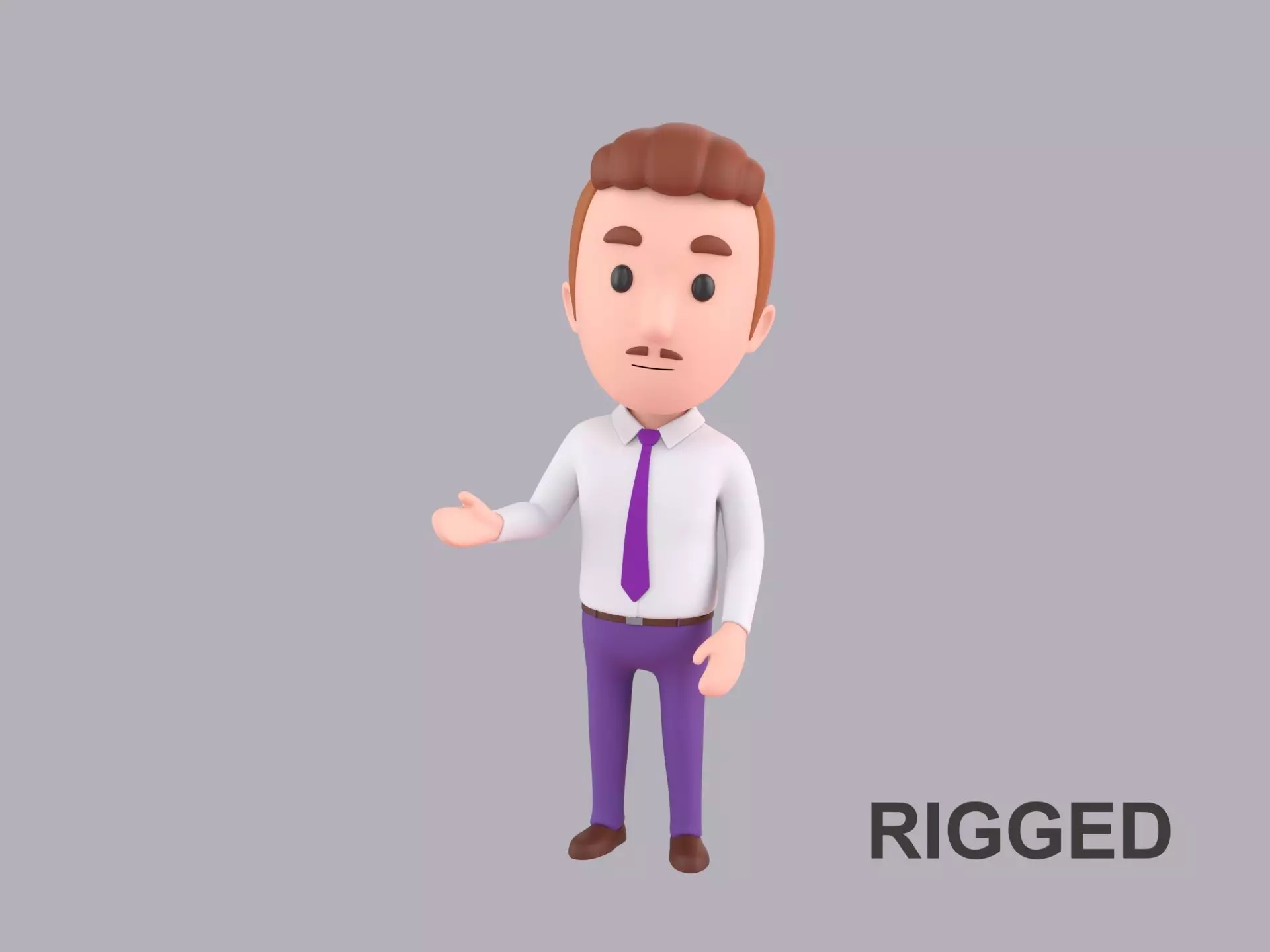 Cartoon Male Character Rigged 087 3D model_0